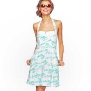 Lilly Pulitzer Marisa Flock of Seagulls Print Halter Neck & Open Back Mini Dress